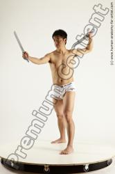 Underwear Man Asian Average Medium Black Multi angles poses Academic